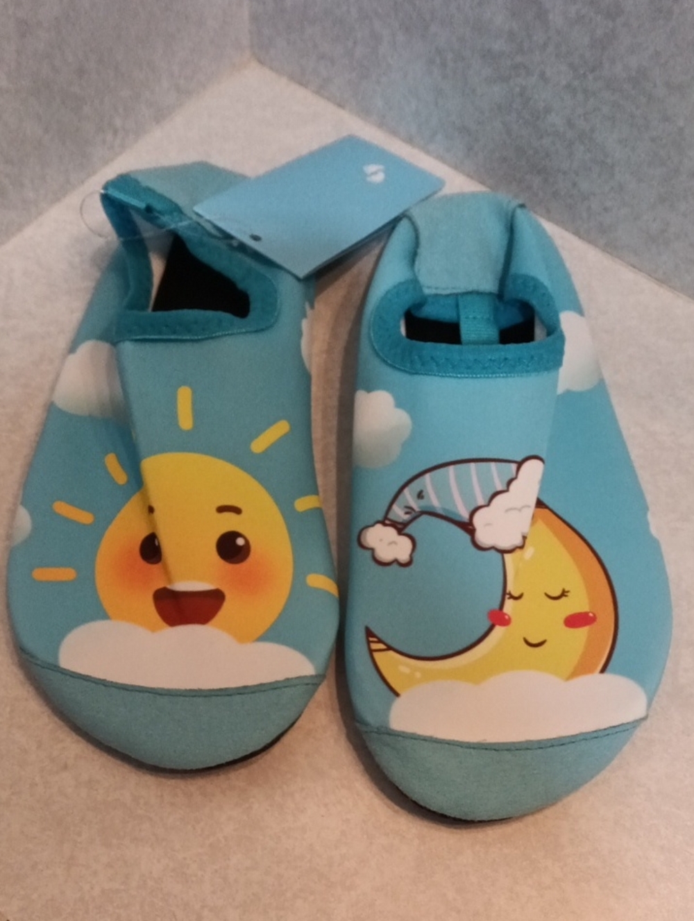 Ing Kids Slip-On Sun & Moon Water Shoes - Light Blue